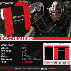 แบตเตอรี่ W-Standard WEX6L21-MF