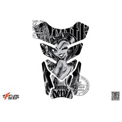 กันรอยกลางถังน้ำมัน Horny Devil Silver/Black