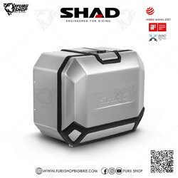 กล่องข้าง SHAD TR47R (ขวา) Silver ขนาด 47 ลิตร (สามารถเก็บหมวกกันน็อคได้) มีตาข่าย และ ชุดกุญแจกล่อง 3 ใบ