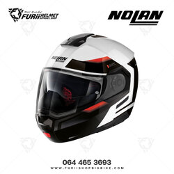 หมวกกันน็อคเต็มใบ NOLAN Reflector N-Com Metal Black White Red (37)