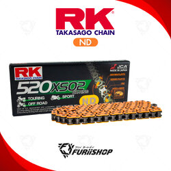 โซ่ RK แท้ 520XSO RX-Ring Chain ND520XSO2-120L (สีส้ม Neon) สำหรับรถมอเตอร์ไซค์ 250-800cc