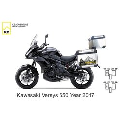 กล่องข้าง ปี๊บข้าง 2 ใบ แร็ค & เพลท K2 PRO 29L,35L,41L FOR KAWASAKI VERSYS650