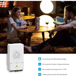 Hybrid on/off grid inverter 5kW พร้อมWIFI และ CT กันย้อน ระบบแบต48V LVtopsun