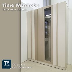 ตู้เสื้อผ้า 4 ประตู ขนาด 160 ซม. รุ่น Time สีชูกร้าบราวน์
