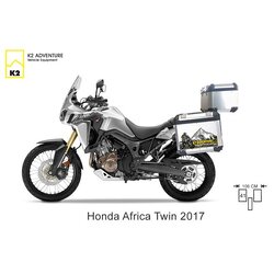 กล่องข้าง ปี๊บบน พร้อมแร็คและเพลท K2 PRO 40L FOR HONDA Africa Twin