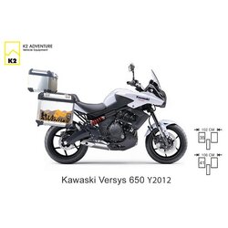 กล่องข้าง ปี๊บข้าง 2 ใบ พร้อมแร็ค K2 PRO 29L,35L,41L FOR KAWASAKI VERSYS650