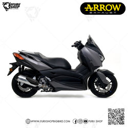 ท่อมอเตอร์ไซค์ Arrow Slip on Aluminium-Black (heat guard) 2021 Euro 5 : for Yamaha XMax 300 2017-2020/All new euro5 2021-2023