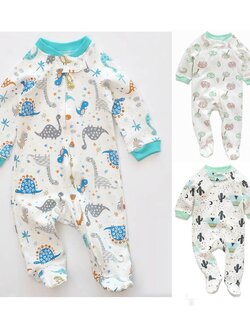 รอมเปอร์เด็ก ชุดเด็กอ่อน คลุมเท้า ซิป2ทาง