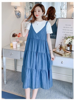 ชุดเอี๊ยมยีนส์ คลุมท้อง