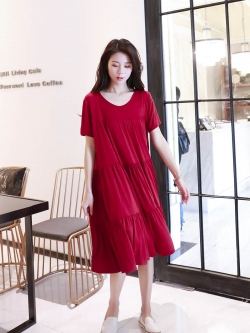 ชุดคลุมท้อง ผ้าcotton ยืดนุ่มใส่สบาย มี 2 สี