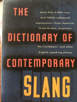 THE DICTIONARY OF CONTEMPORARY SLANG. more than 5,000 racy and raffish colloquial. ผู้เขียน Tony Thorne 800 กรัม
