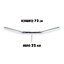 แฮนด์บาร์ผอมทรงโค้ง ขนาด22 mm. ความยาว 72 cm