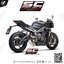 TRIUMPH STREET TRIPLE 765 S - R - RS (2020-2022) S1 Muffler, Titanium, with s-shaped connection with welded sector curves