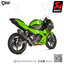 ท่อแต่ง Akrapovic Slip on Carbon New Shape : for Kawasaki Ninja400 2018-2022