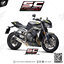 TRIUMPH STREET TRIPLE 765 S - R - RS (2020-2022) S1 Muffler, Titanium, with s-shaped connection with welded sector curves