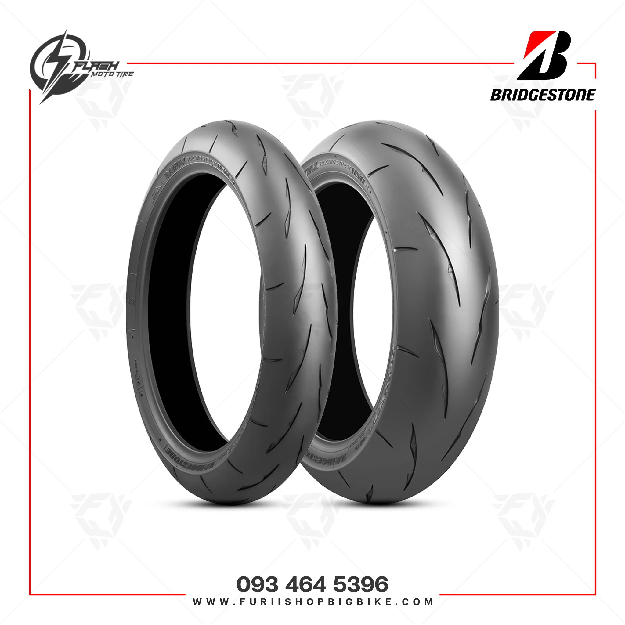 ยาง BRIDGESTONE Battlax RS11 : F 120/70ZR17 + R 200/55ZR17 - ร้าน