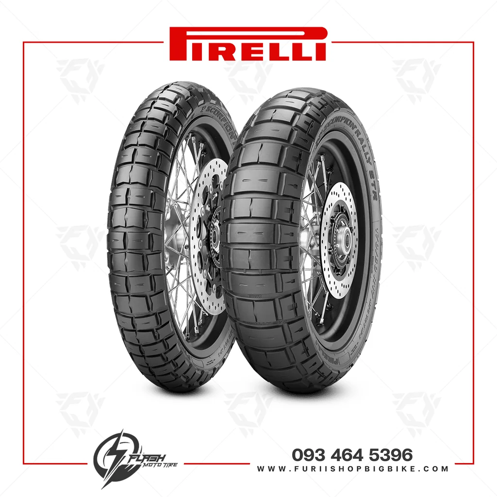 ยางมอเตอร์ไซค์ Pirelli Scorpion Rally STR : F 90/90-21 + R 150