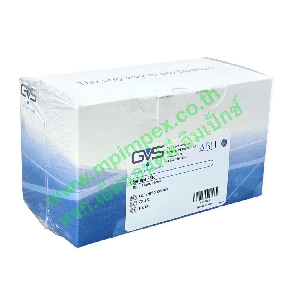GVS Filtre Seringue ABLUO 13mm - Membrane PVDF 0.45µm, Stérile, 10 Unités