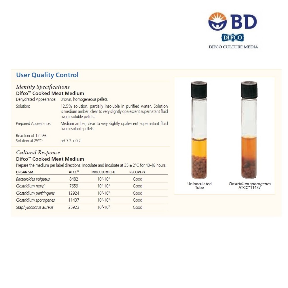 Difco, BBL™ Cooked Meat Medium, 500 กรัม (Exp.202502) M&P IMPEX